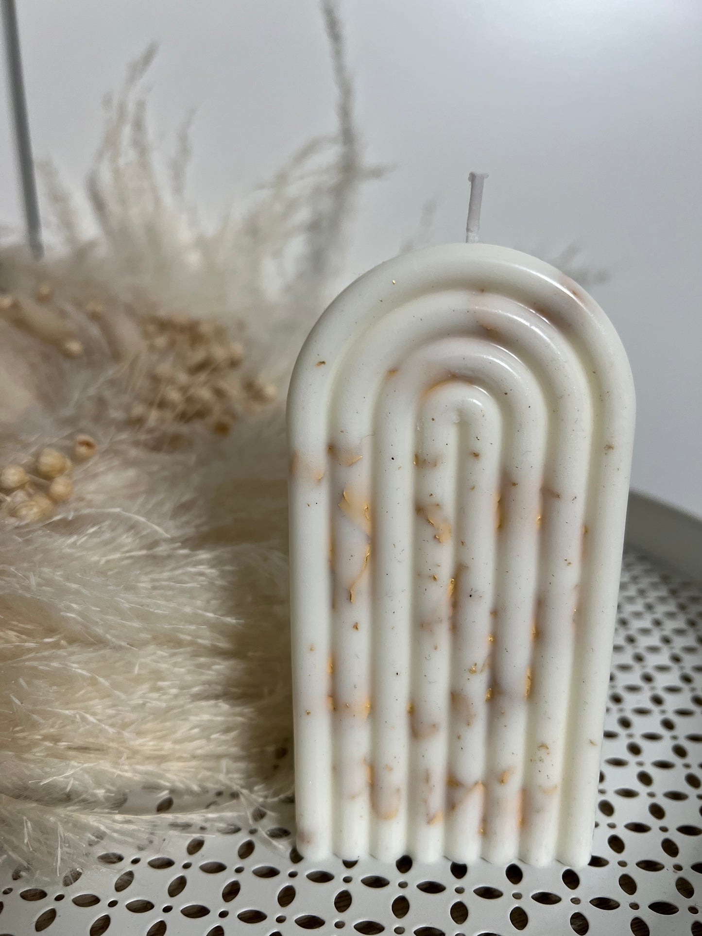 Stand Kerze mit Gold Effekt